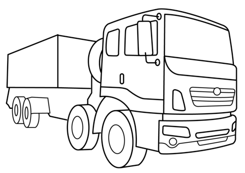 Military Supply Vehicle Coloring Page